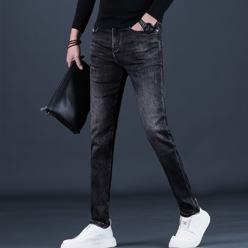 秋季裤子男牛仔裤男士潮流修身