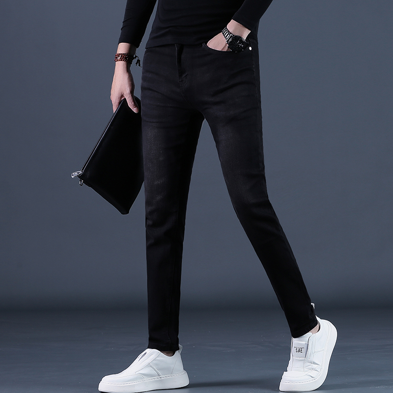 秋装牛仔裤男款韩版潮流修身小脚