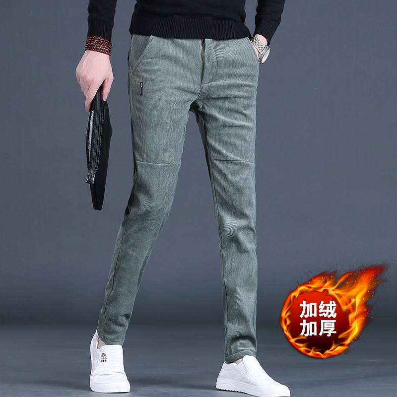 灯芯绒裤男士加绒加厚休闲裤