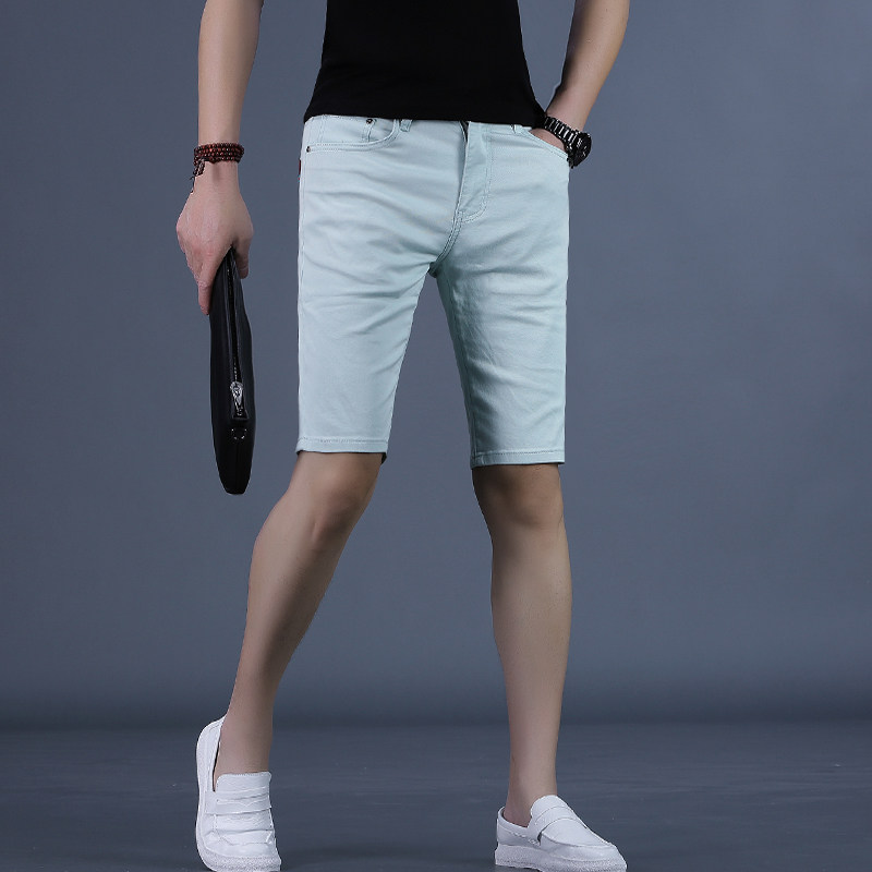 夏款牛仔短裤男士五分裤潮流修身