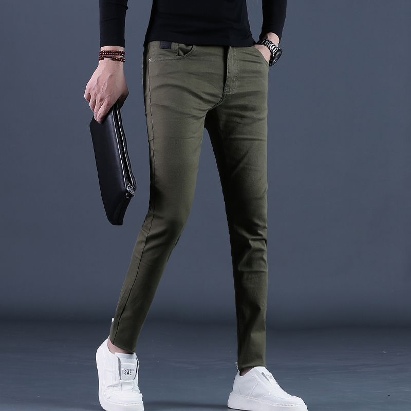 裤子男秋款时尚牛仔裤男士潮流