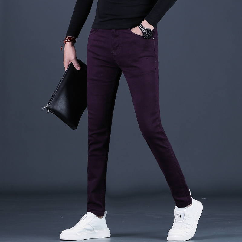 裤子男裤秋款牛仔裤男士潮流修身