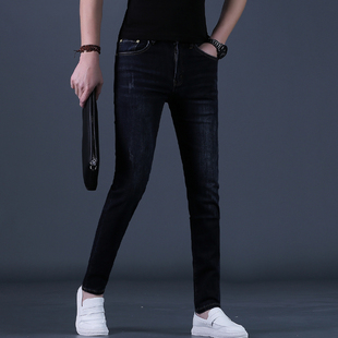 春款牛仔裤男士潮流修身小脚深蓝色2026上新男装休闲长裤子青年薄