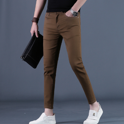 夏季裤子男九分裤男士牛仔裤潮流