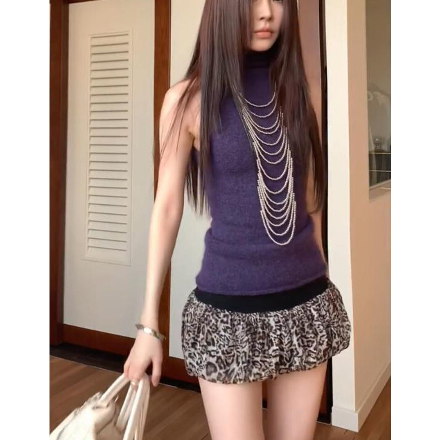 辣妹性感豹纹雪纺花苞短裙女2026新款修身显瘦宽腰头中低腰半身裙,女装/女士精品,半身裙,淘宝优惠券,粉丝福利购,淘宝优惠卷