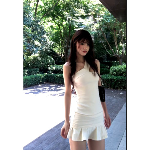 美式辣妹性感修身白色套装女