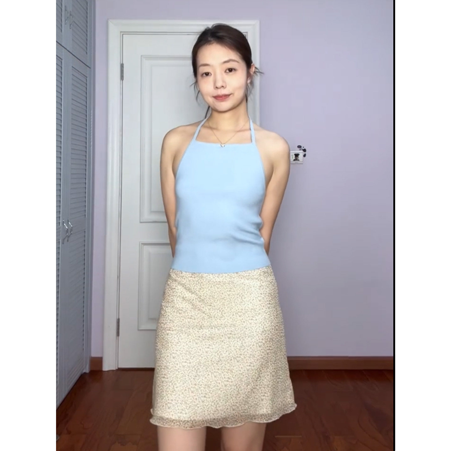 美式复古碎花bm风半身裙女高腰修身显瘦A字裙包臀裙甜美网纱短裙