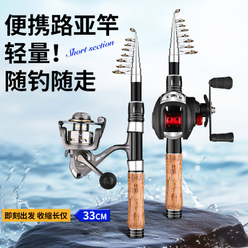 狼王龙魂伸缩路亚竿便携超短节