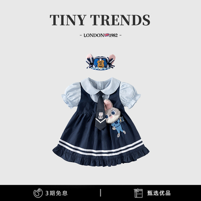 夏季女宝宝兔子警官周岁公主裙