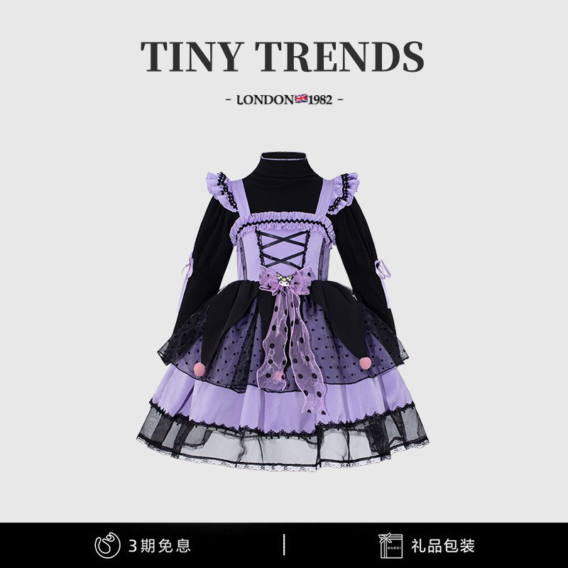 女童库洛米连衣裙秋冬款高端儿童蓬蓬生日公主裙女宝宝洛丽塔套装