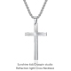 欧美小众设计折射光线十字架吊坠简约个性 钛钢嘻哈项链男女潮配饰