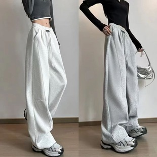 弯刀裤 黑标镰刀卫裤 休闲阔腿裤 垂感高腰慵懒风宽松运动裤 女秋冬季