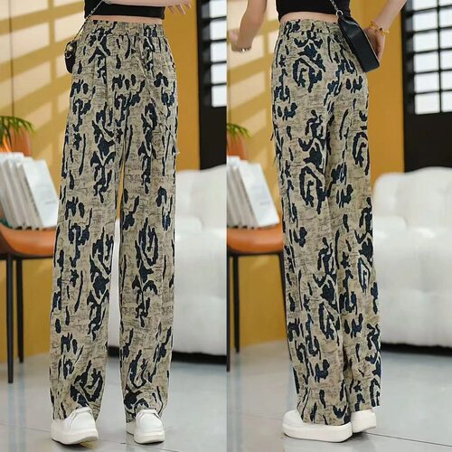 大码女装胖mm印花阔腿裤