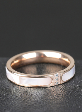 日韩风贝壳两件套五角星钛钢戒指