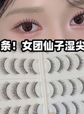 40条~整条女团湿尖仙子毛假睫毛书爱豆一片式韩系adol硬梗眼睫毛
