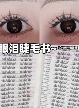 EIYI免胶夏日蓝眼泪睫毛书假睫毛女自然仿真巨清透2025新款眼睫毛