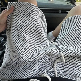 短裤 衩宽松休闲五分中裤 男款 潮牌潮流外穿裤 夏季 斑马纹重磅特大码