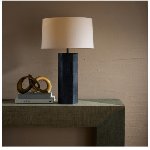 亚麻布书房中古风铁艺奢华台灯