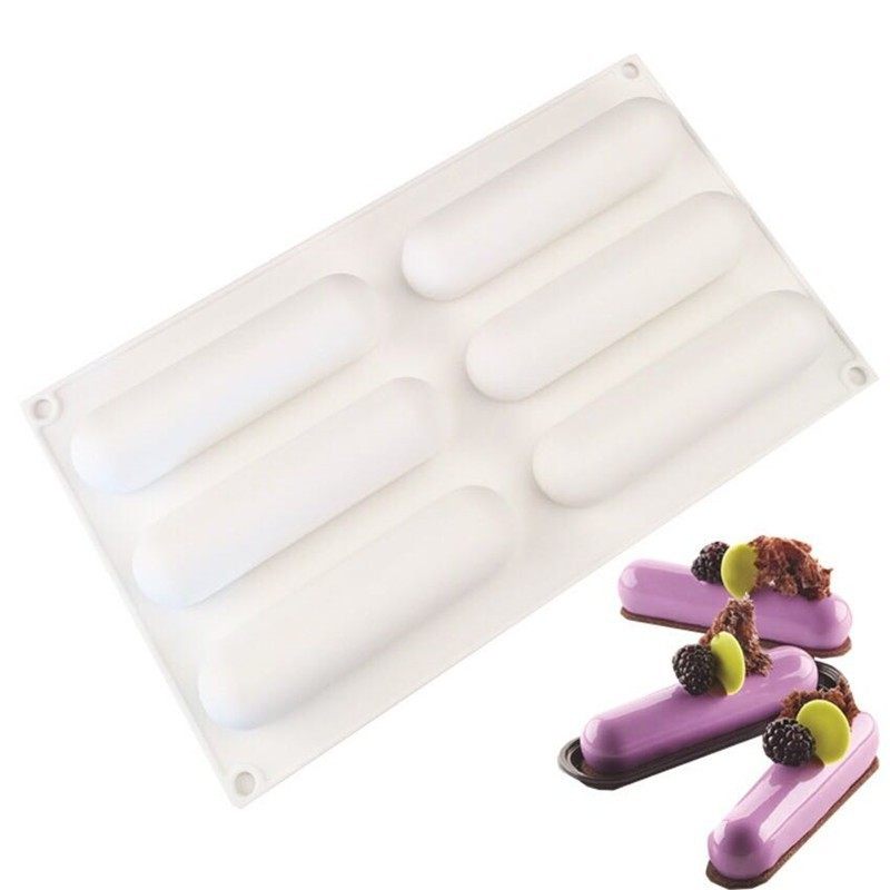 6连椭圆长条形冰激凌慕斯蛋糕法式西点甜品糕点心DIY硅胶烘培模具,厨房/烹饪用具,烘焙模具,淘宝优惠券,粉丝福利购,淘宝优惠卷