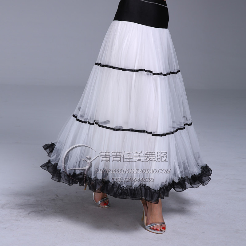 摩登舞裙新款舞服裙广场舞裙华尔兹舞裙交谊舞国标舞半身裙
