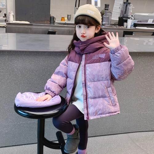 冬装中长款加厚女童棉服