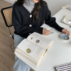 Real price autumn and winter new solid color sweater female student Korean loose cardigan long sleeve sweater small coat