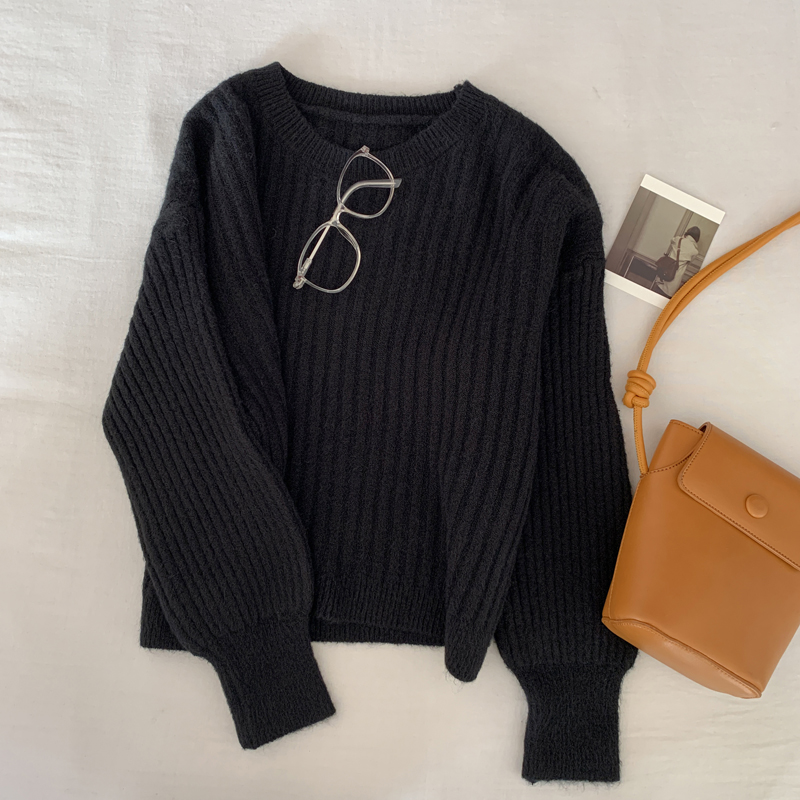 New solid color ins versatile sweater for girl students