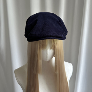 秋冬新款日系灯芯绒前进帽男方扣款狩猎帽英伦百搭鸭舌帽潮贝雷帽
