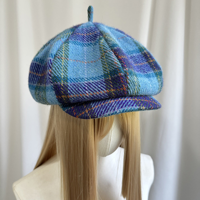 100%纯羊毛大版报童帽复古八角帽女时尚精致秋冬HarrisTweed蓓蕾