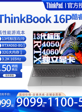 联想ThinkBook 16P 14代标压i7-14650H/i9-14900H 游戏本16英寸高刷作图8G独显笔记本电脑官方旗舰正品