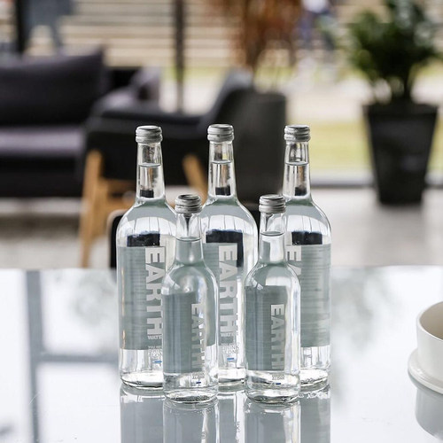 EARTH WATER洱思饮用天然矿泉水玻璃瓶进口高端水含气/无气750ml