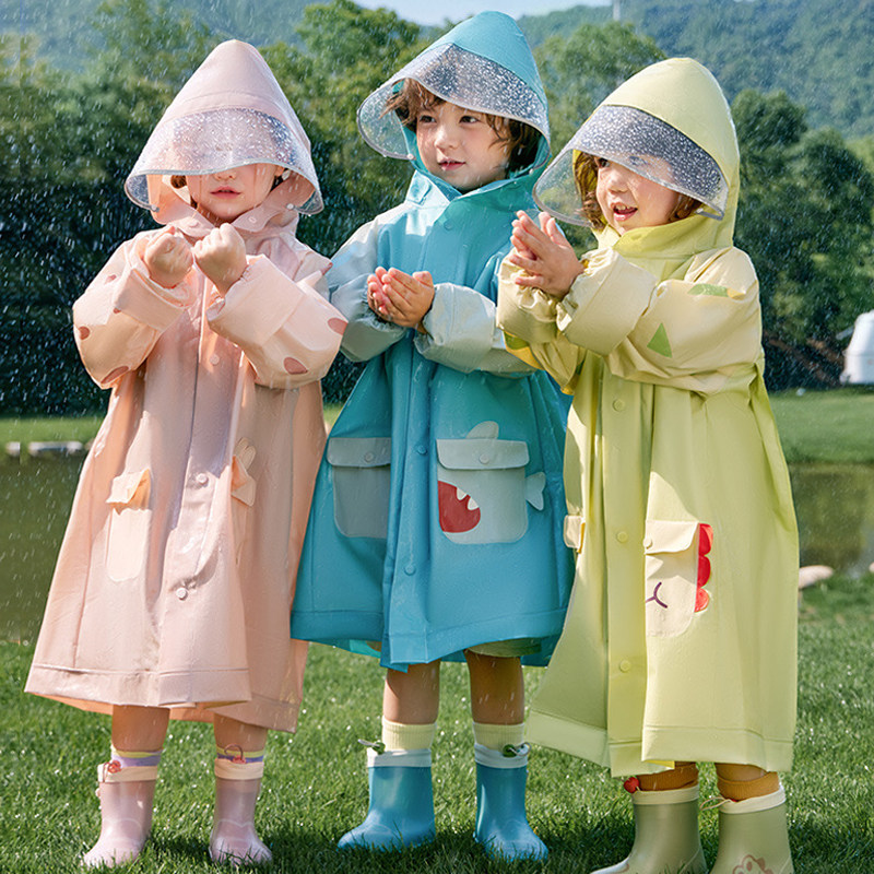 下雨天的衣服儿童2岁三岁雨衣防雨女孩幼儿园上学专用书包位口袋