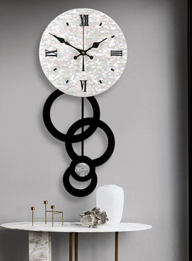 挂钟客厅现代简约石英钟表时尚大气创意轻奢家用网红北欧时钟竖形