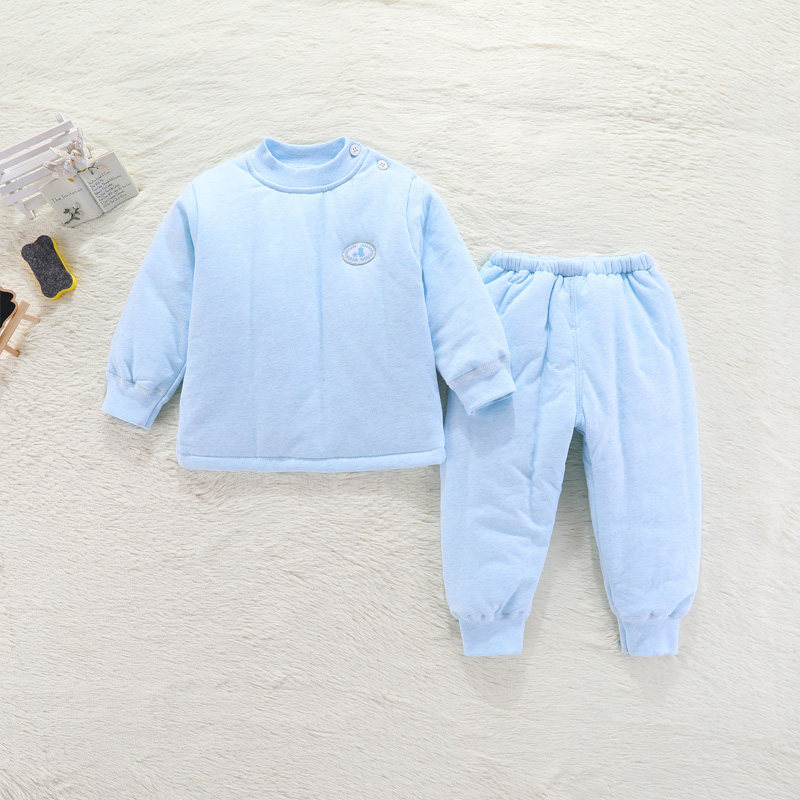 儿童保暖内衣套装0-1-2-3-4岁5婴幼儿夹棉衣服宝宝加厚纯棉秋冬装