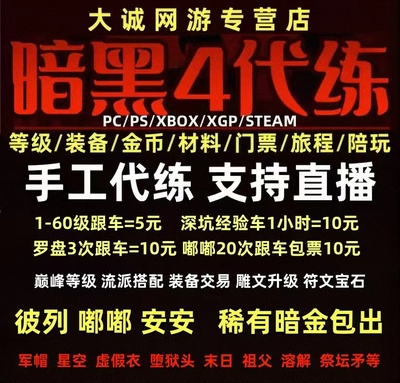 暗黑破坏神4代练D四代打带升等级巅峰装备门票材料捣蛋鬼符文深坑