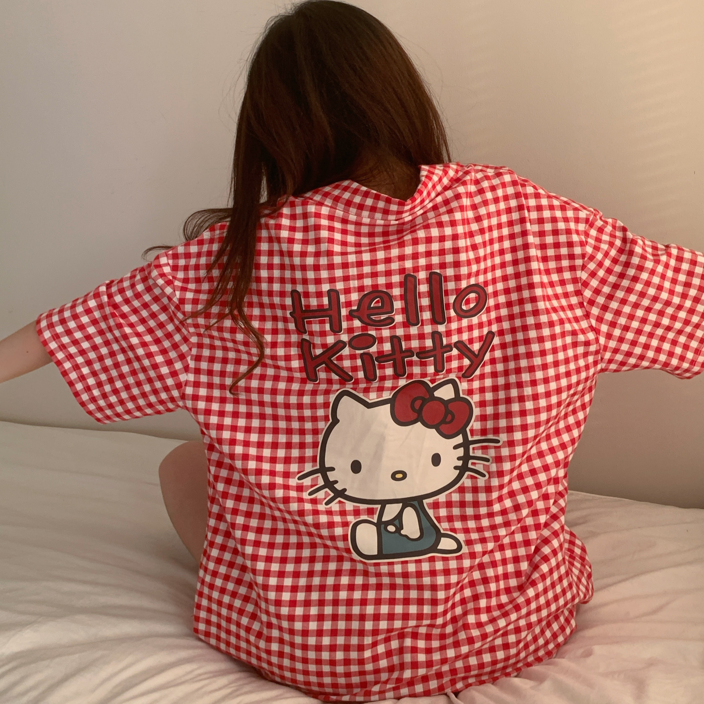 爆款网红短袖睡衣女款2025夏季新款套装可爱卡通hellokitty家居服