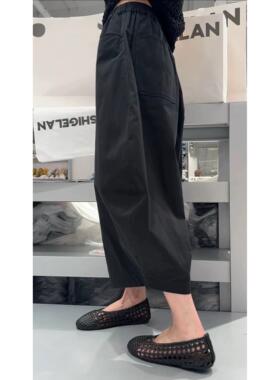 秒发诗歌兰2025夏款 58242慵懒舒适简约弯刀裤七分休闲裤气球裤女