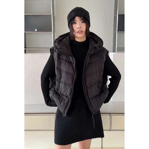 诗歌兰女装26秋冬款 078潮流百搭休闲连帽羽绒背心薄款马甲外套