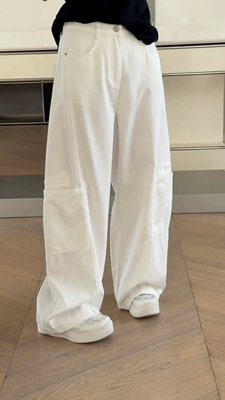 诗歌兰正品女装2026春季新款2058宽松阔腿牛仔裤薄款工装风休闲裤