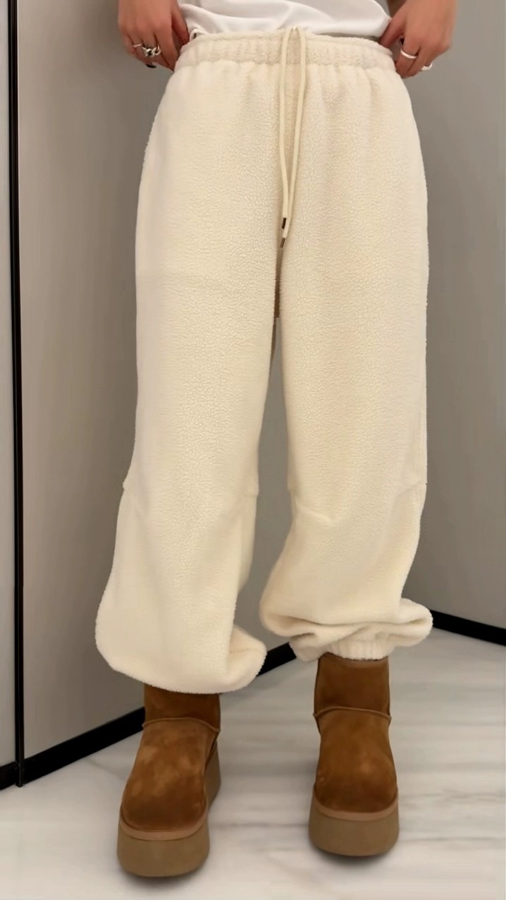 秒发 诗歌兰女装25冬装新款58534摇粒绒束脚卫裤厚款保暖休闲裤潮