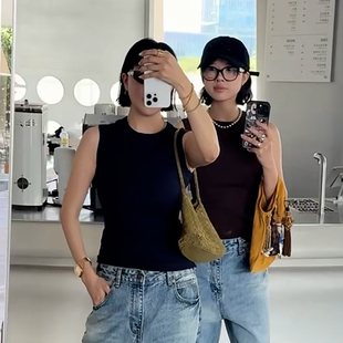 诗歌兰2025早秋新女装 百搭舒适欧货 951纯色背心弹力修身