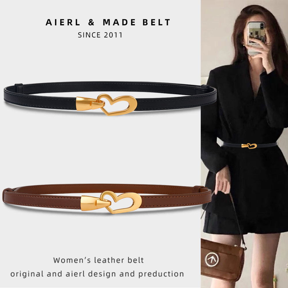 女士细腰带真皮可调节装饰皮带女百搭配连衣裙子西装外套时尚简约