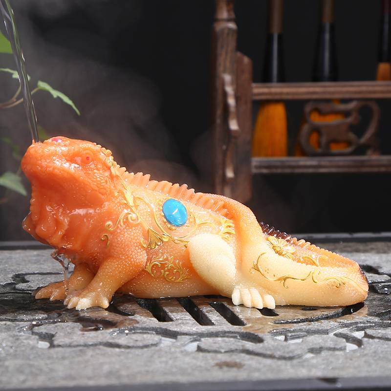 大号变色龙茶宠蜥蜴茶玩摆件动物可养茶盘茶桌茶台虫茶具茶道零配