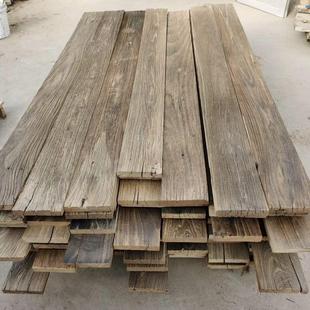 老榆木风化木板材护墙板地板仿古复古实木板风化纹理桌面楼梯踏步