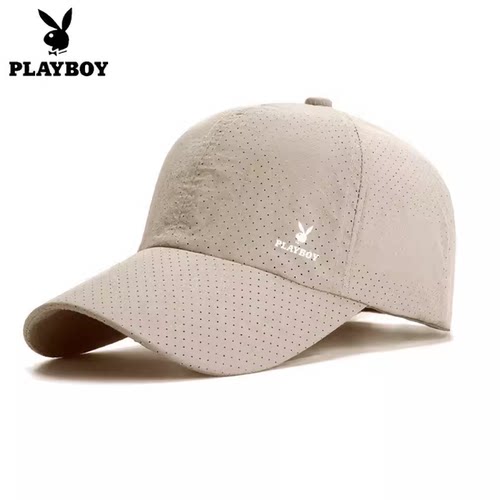花花公子帽子男遮阳帽防紫外线户外棒球帽可调节网格运动鸭舌帽