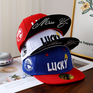 韩版春秋棒球帽子儿童平沿帽男女童嘻哈帽街舞帽宝宝鸭舌遮阳帽潮