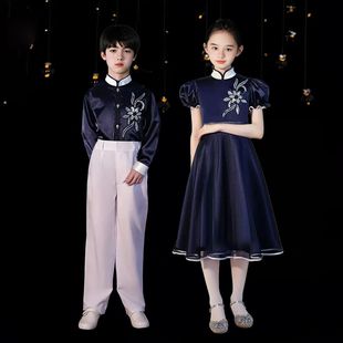 儿童合唱服男女童礼服小学生诗歌朗诵表演服合唱团演出服秋冬套装