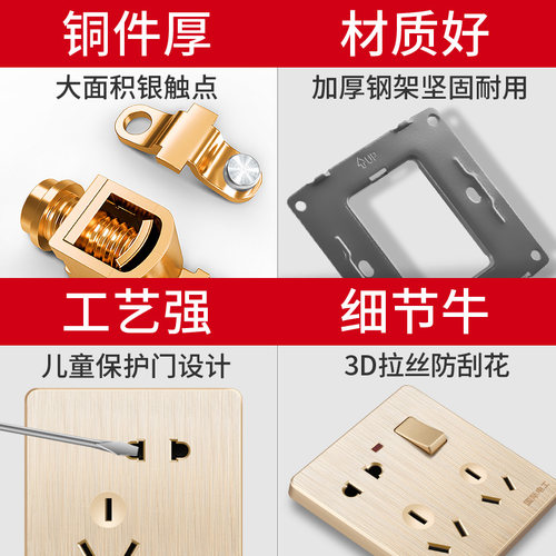 【电视电脑】家用开关插座86型面板有线电视网络网线墙电视电脑插