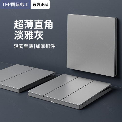 tep国际电工浅灰塑包钢超薄开关