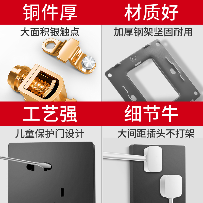 【电话电脑】86型家用暗装开关插座网络网线电话线面板二合一插座